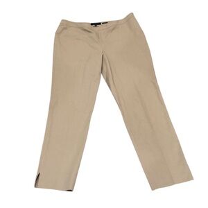 Lafayette 148 Bleecker Slim Pants Size 12 Beige Stretch Crepe